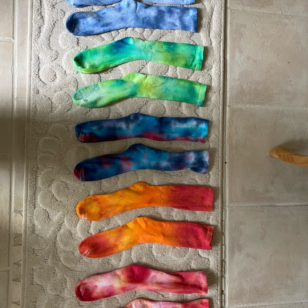 home made tie dye socks